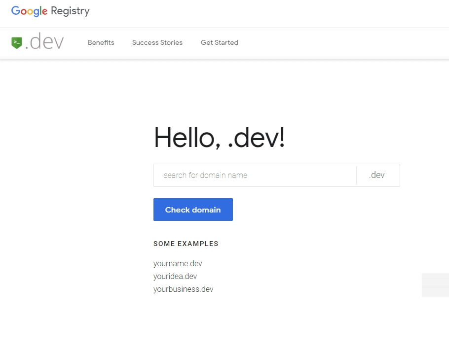 Домен dev станет общедоступным