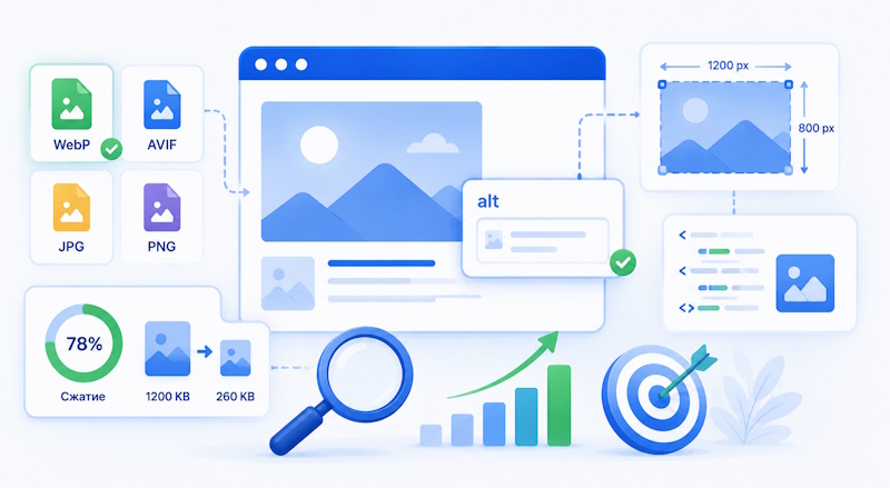 Оптимизация изображений для SEO: форматы, размеры и alt-теги